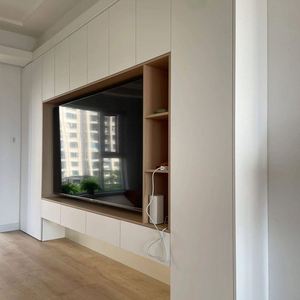 Meuble TV sur mesure pour salon, style nordique, style moderne simple, meuble mural TV intégré - Product Image 2