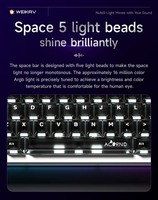 Kit de clavier mécanique filaire en aluminium Weikav Nut65, interface USB, touches programmables, inclinaison réglable, touches multimédias, trois modes