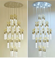 Lustre moderne en cristal long et carré sur mesure, luminaire suspendu artistique pour salon