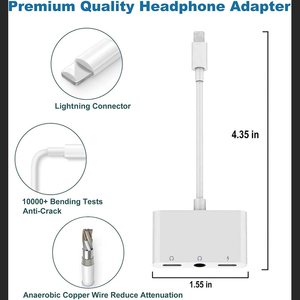 محول صوت 3 في <span class=keywords><strong>1</strong></span> من لايتنينج إلى 3.5 ملم مع موصل سماعات الرأس وشاحن OTG - Product Image 6