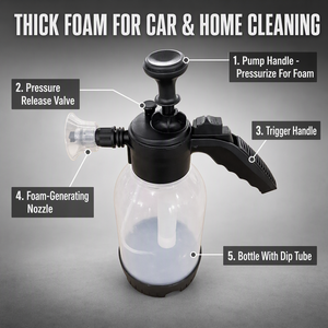 Pulvérisateur à pression manuel multifonction 2L avec buse à mousse, pulvérisateur portable 2L, bouteille à mousse pour lavage de voiture professionnel, usage domestique - Product Image 1