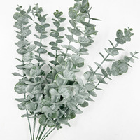 Feuilles d'eucalyptus artificielles transfrontalières, feuilles de monnaie, plantes aquatiques en plastique pour la décoration de la maison et de mariage, fleurs artificielles en plastique