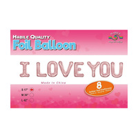 Ensemble de ballons gonflables en aluminium de 16 pouces « I LOVE YOU » pour la décoration de fête d'anniversaire de 1 an ou de fête des enfants
