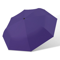 Parapluie pliable semi-automatique pour homme, trois plis, couleur unie, coupe-vent, pluie, impression personnalisée LOGO UV, vente en gros