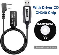Cable de programación USB BAOFENG CH340 Chip Compatible con 1/2 "Pro 5RM GMRS 2 Plus, 2", 2 ", 3", 3 ", 4", 2 ", 4", 2 ", 4"