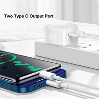TKT 40W Nuevo Adaptador de Corriente Portátil con Doble Puerto Tipo-C, Cargador Rápido PD, Enchufe Plegable, Cargador de Pared para iPhone 17 Air/Pro/Pro Max