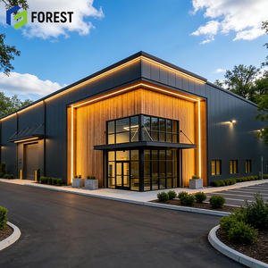 อาคารโรงงานโครงสร้างเหล็กสำเร็จรูป โครงสร้างกริดช่วงยาว ฐานรากมั่นคง อาคารอพาร์ทเมนต์หลายชั้นสองชั้น โกดังเก็บสินค้า - Product Image 1