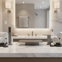 Ensemble de douche contemporain en laiton à double poignée, avec pommeau de douche carré en céramique effet pluie et douchette à main chromée polie, pour baignoires à rebord