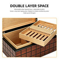 Humidificateurs en bois de grande taille au design européen laqué JH, humidificateurs faits à la main, boîtes à cigares en bois