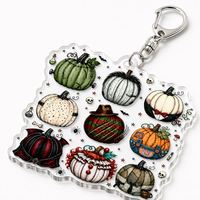 Porte-clés en acrylique personnalisé en gros, porte-clés citrouille d'Halloween, breloque personnage de film d'horreur, cadeau effrayant, cadeau personnalisé en gros pour