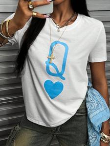 <span class=keywords><strong>T</strong></span>-<span class=keywords><strong>shirt</strong></span> casual da donna con motivo a carte da poker, primavera ed estate per abbigliamento di Capodanno, magliette grafiche da donna - Product Image 3