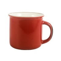 Tasses à café rétro en céramique, vente en gros, couleur unie, blanc et bleu, OEM, personnalisées, 375ml