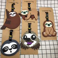 Offre Spéciale : Étiquettes de Bagage et Breloques en Caoutchouc Souple PVC Motif Animal Paresseux pour Carte d'Embarquement d'Avion, Impression par Transfert