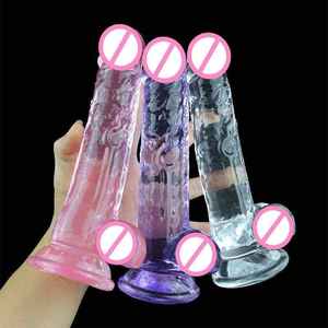 Großhandel 6-Zoll Kleiner Transparenter Realistischer Dildo - Schlanker Künstlicher <span class=keywords><strong>Penis</strong></span> Weich Wasserdicht Saugnapf G-Punkt Anal Sextoy für Paare - Product Image 2