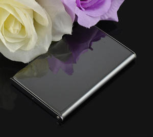 Porta biglietti da visita con Logo Laser gratuito di alta qualità con finitura a specchio nero argento Design tascabile per uomo Idea regalo - Product Image 4