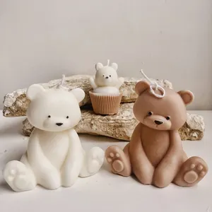 Creative Handmade Custom Handmade Luxury Animal Shape Aroma Candles Cute Brown Bear Scented Candles