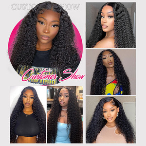 300 Densité Hd Dentelle Perruque <span class=keywords><strong>Afro</strong></span> Crépus Bouclés Perruques <span class=keywords><strong>Afro</strong></span> Cheveux Perruques Transparente pour Noir Cheveux Humains Mongol Naturel Lace Front Femmes - Product Image 4