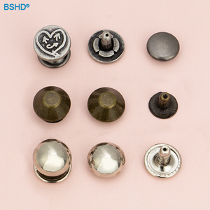 Tùy Chỉnh Da Quần Áo Đinh Tán Đôi End Couture Meta Brass Thép Vòng Đôi Đầu Cap Da Đinh Tán - Product Image 5