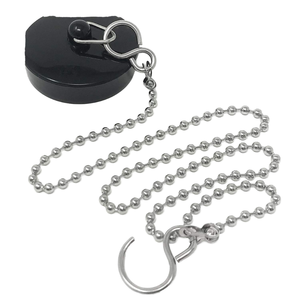 Tapón de lavabo de Metal cromado moderno al por mayor con tapón de fregadero de cadena para baño cocina China colador de residuos de goma <span class=keywords><strong>bañera</strong></span> - Product Image 1