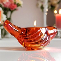 Lanterne à bougie en verre de luxe en forme d'oiseau FENGJUN, résistante à la chaleur, design portable, décoration pour la maison, le jardin, Noël, les mariages et les fêtes