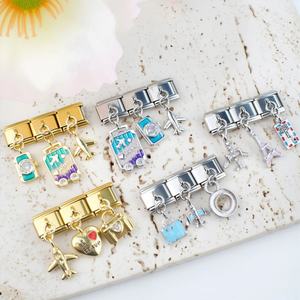 Custom Luxury Non Tarnish 14k 18k Gold Plated 316l Stainless Steel Italian <b>Charm</b> <b>Bracelet</b> <b>Charms</b> for Women - Product Image 4