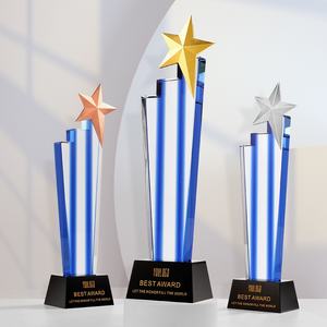 Gepersonaliseerde Vijfpuntige Ster Vooruitgang Ster Kroon Medaille Aziatische Seizoen Werknemer Competities Aanpasbare Awards Plaques Trofee - Product Image 3