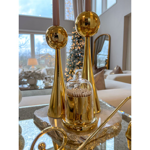 HMS 12 \ "oro in acciaio inox conico candelabro bastone a spirale matrimoni natale Halloween cene bar cotone cera di soia - Product Image 6