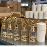 Flacon de parfum de 50 ml avec boîtes, impression de logo personnalisée, flacon de parfum en verre givré avec boîte cadeau, parfait pour l'emballage de cadeaux