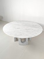 Table de salle à manger en marbre naturel, design italien, forme ronde, mobilier de salle à manger, tables de salle à manger pour villa VIP, hôtel en Italie, bureau de dîner