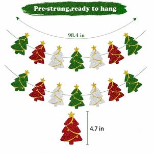 Guirnalda de papel con purpurina para árbol de Navidad, decoración rústica para fiesta de Navidad - Product Image 4