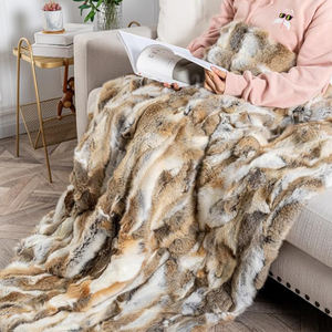 Jeté de Lit Luxueux en Vraie Fourrure de Lapin Naturelle Tapis en Fourrure Couverture Douce en Vraie Fourrure Naturelle pour Canapé et Salon - Product Image 2