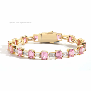 Pulsera Hip-Hop con Zirconia Cuadrada a Juego de Colores, Cadena de Tenis Sencilla, Zirconia Hip-Hop para Hombre y Mujer, Moda Tanjing - Product Image 5