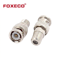 Adaptador Coaxial RF FOXECO BNC-F-M, Conector Hembra F a Hembra F, de Cobre para Automoción