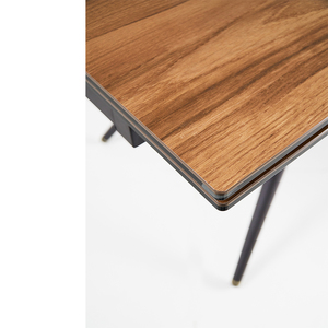 Chân thép carbon hiện đại hình chữ nhật mở rộng bàn ăn bằng gỗ rắn cho phòng ăn - Product Image 5