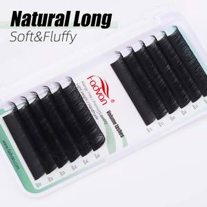 Extensions de cils professionnelles 0,15 mm, <span class=keywords><strong>noir</strong></span> mat, brun naturel, en soie ultra plate, extrêmement douces, effet vison synthétique - Product Image 3