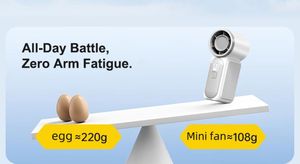 พัดลมพกพาไร้ใบพัด น้ำหนักเบา 108 กรัม พร้อมไฟ แบตเตอรี่ 3000mAh 5W ชาร์จซ้ำได้ สำหรับใช้งานกลางแจ้ง - Product Image 6