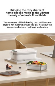 Lonchera Eléctrica con Carga Inalámbrica, Recipiente Interior Desmontable <span class=keywords><strong>de</strong></span> 1L, Calentador <span class=keywords><strong>de</strong></span> Comida <span class=keywords><strong>para</strong></span> Bebés, Sin BPA, <span class=keywords><strong>para</strong></span> Viajes y Hogar - Product Image 2