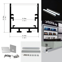 Perfil LED de aluminio para montaje en superficie, luz lineal con efecto de sombra para techo, iluminación lineal para yeso.