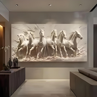 Statue en fibre de verre en résine 3D conçue sur mesure Sculpture de cheval grandeur nature pour statuaire animale suspendue à l'intérieur pour la décoration intérieure