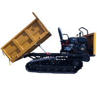 Mini-dumper sur chenilles pour jardin avec déchargement hydraulique automatique, démarrage électrique et haute efficacité