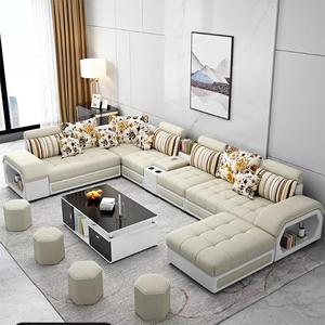 طقم كنبات صالة متعدد الوظائف بتصميم تركيبي، طقم أثاث صالة معيشة بـ 7 مقاعد - Product Image 2