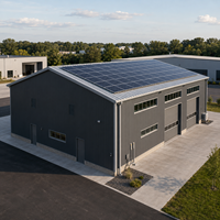 Atelier d'usine à structure en acier BIPV personnalisé, panneau de toiture photovoltaïque solaire, bâtiment industriel à économie d'énergie