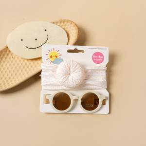 2023ホットセールファッションラウンドヘッドバンドセットラブリーガールズベイビーキッドサングラス - Product Image 5