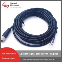 Produsen Dongguan, Konektor Kustom M12A4P 2464 # 22AWG 4-Core Industri Otomotif Elektronik Mobil PVC Tembaga