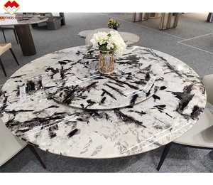 Table à manger en marbre blanc et pierre de quartzite personnalisée de luxe Table basse moderne en granit <span class=keywords><strong>Pandora</strong></span> pour le salon et la cuisine - Product Image 1