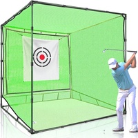 Filet de golf 10x10x10FT en acier allié robuste et nylon/polyester pour entraînement en extérieur et en salle