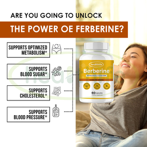 Healthife suplementa Berberina HCL 97% 500 mg/60 caps/Frasco Berberina Cápsulas - Product Image 3