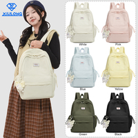 Sac à dos d'étudiant unisexe mignon et kawaii, léger, imperméable, antivol, avec fermeture éclair, grande capacité, couleurs pastel