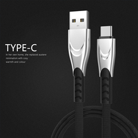 Câble de données de charge rapide en tissu en alliage de zinc pour chargeurs de câble de charge de téléphone portable Android type-c Apple