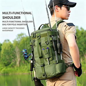 Sac à dos de pêche multifonctionnel grande capacité pour la vente en gros, sac de rangement pour cannes à pêche et équipement de plein air avec logo personnalisé - Product Image 1